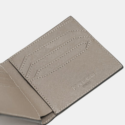 Saffiano十字紋，鉑金灰，內裡特寫，FREED 客製化刻字