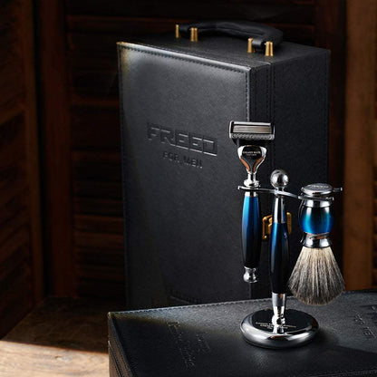 一週年限量紀念款 - 銀河藍_豪華典藏版四件組刮鬍刀禮盒 - FREED