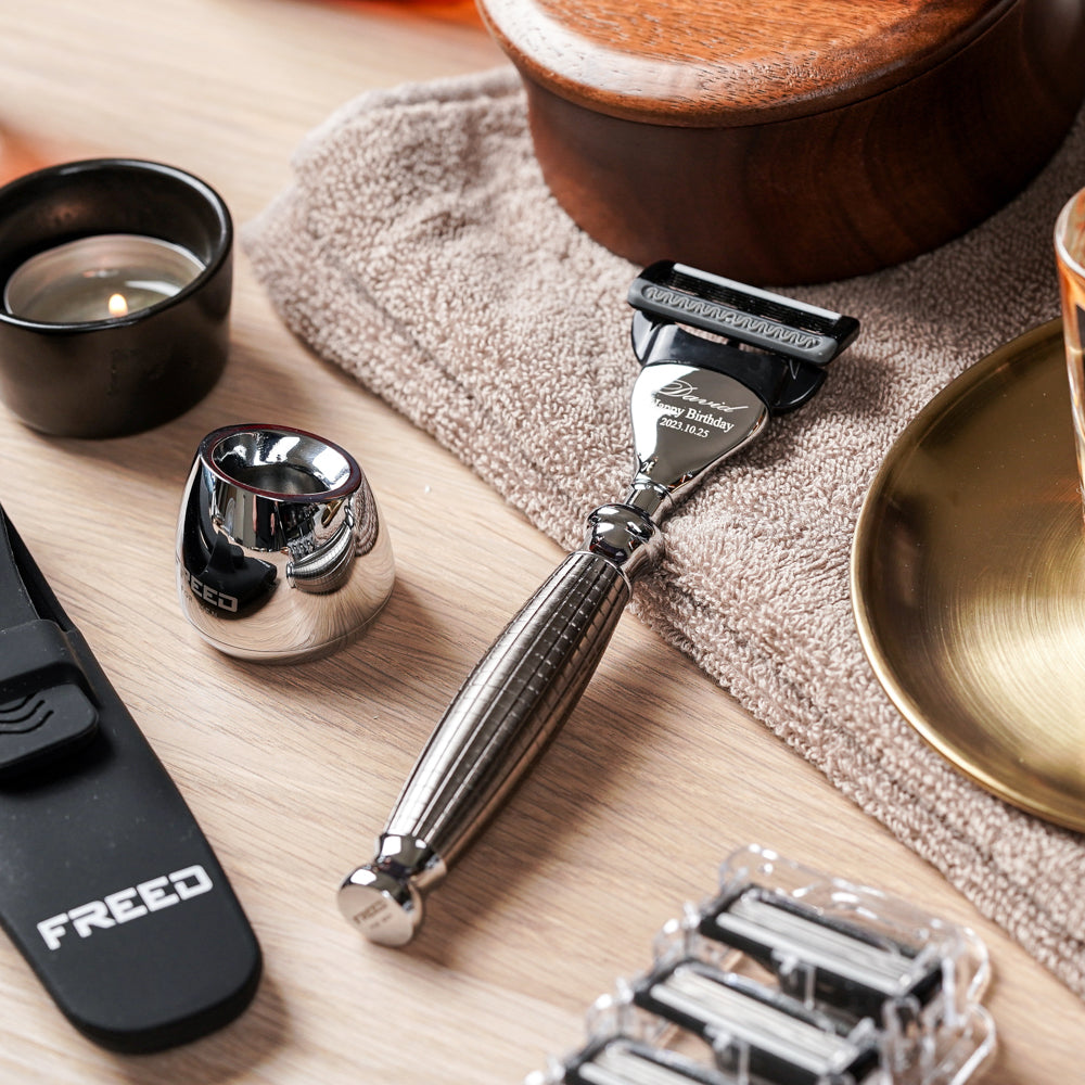 【蝕刻系列】五刀式刮鬍刀 - 手雷款