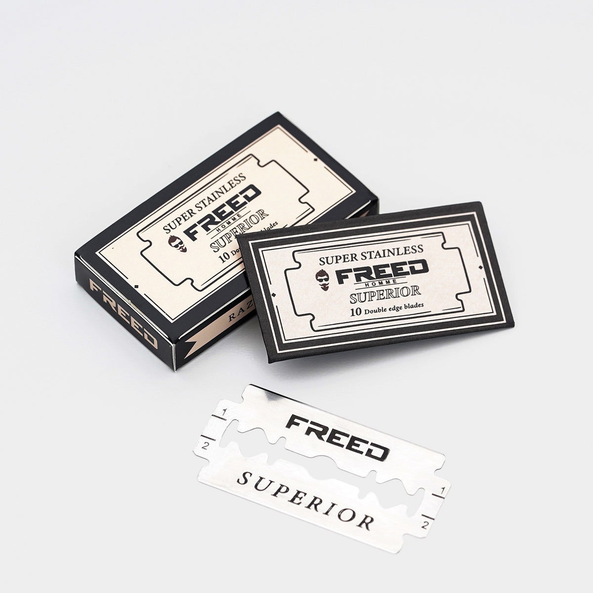 【FREED】封閉式復古雙刃安全刮鬍刀- 玫瑰金 (附刀片10片)