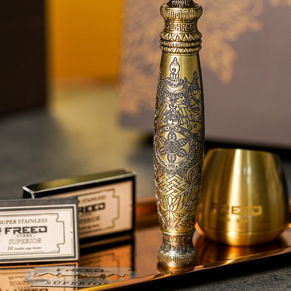 【FREED X 國立故宮博物院】  一百周年限定紀念款 - 雙刃式四件組刮鬍刀禮盒