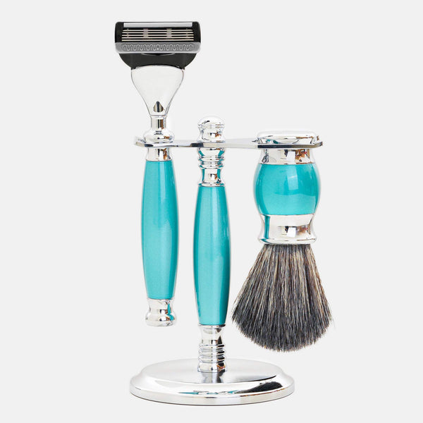 【兩週年特仕款】五刀式刮鬍刀豪華禮盒四件組 - 湖水綠 - FREED