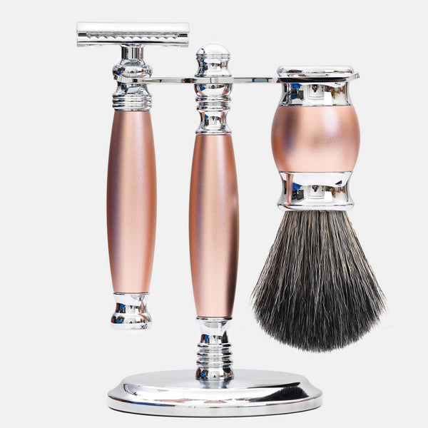 【兩週年特仕款】雙刃式刮鬍刀豪華禮盒四件組 - 玫瑰金 - FREED