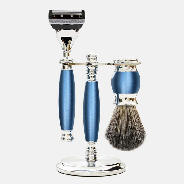 五刀式 刮鬍刀豪華禮盒四件組 - 時尚藍 - FREED
