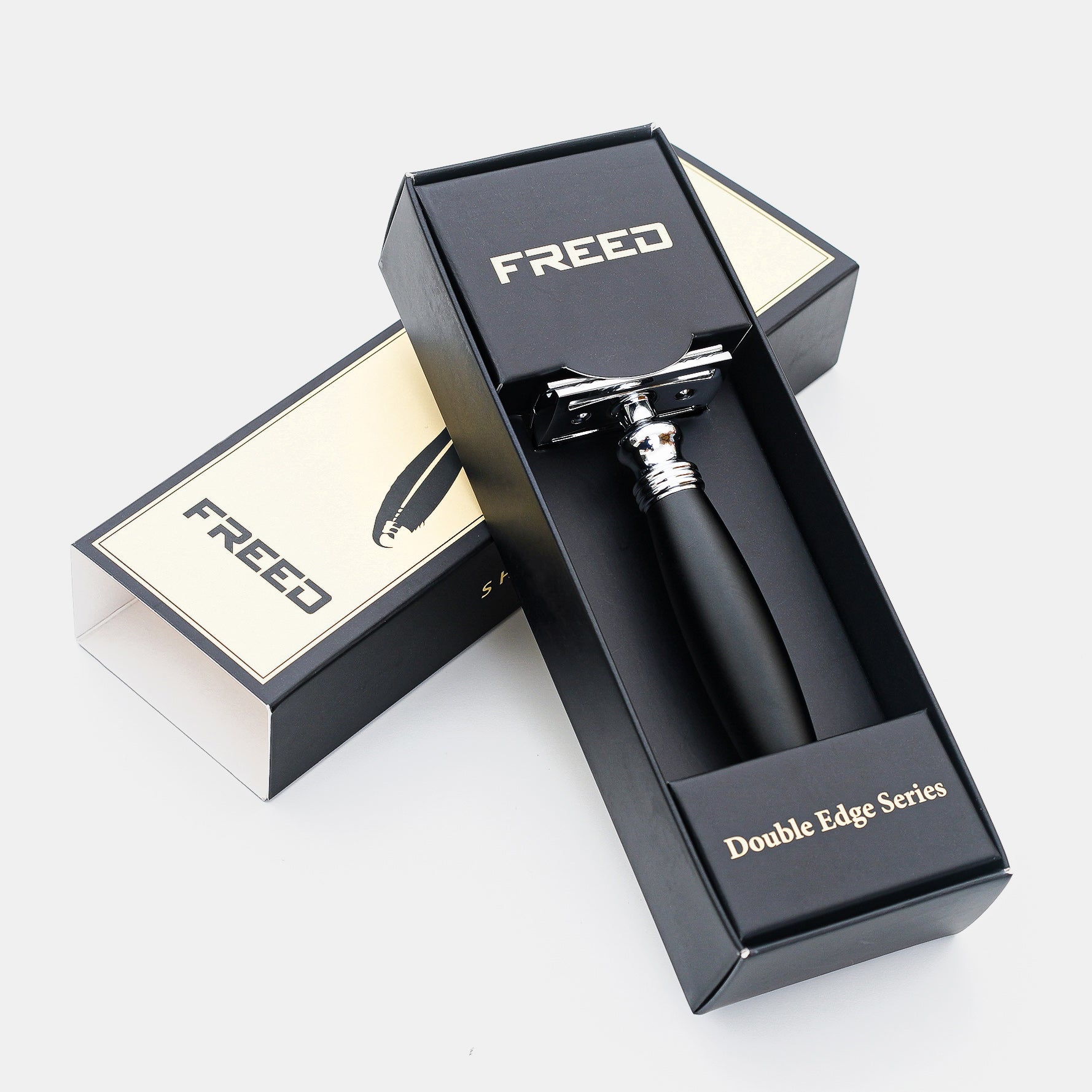 【FREED】封閉式復古雙刃安全刮鬍刀- 極致黑 (附刀片10片)
