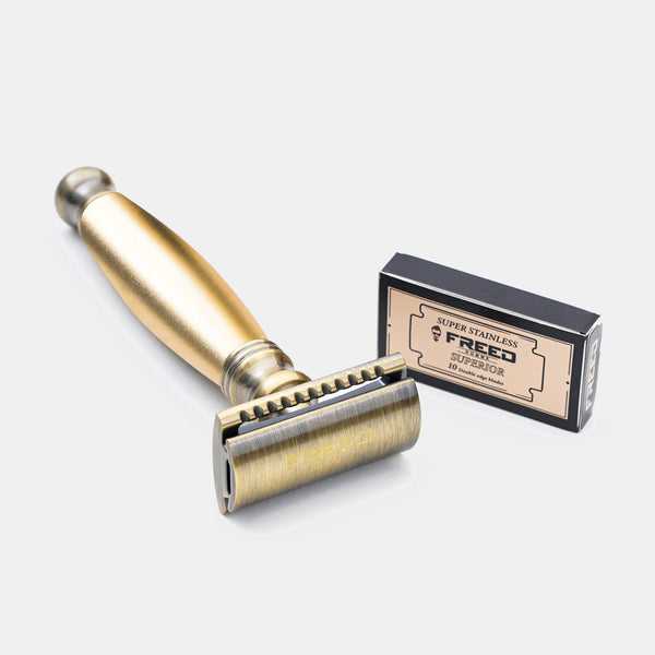 黃銅鍍古銅色，復古質感，精緻角度，居家紳士風格，FREED 客製化刻字。