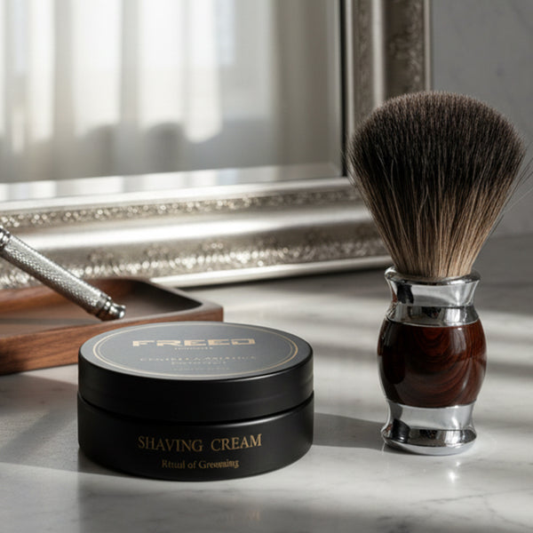 【FREED】淬鍊修容組 - 鬍鬚刷+刮鬍霜皂