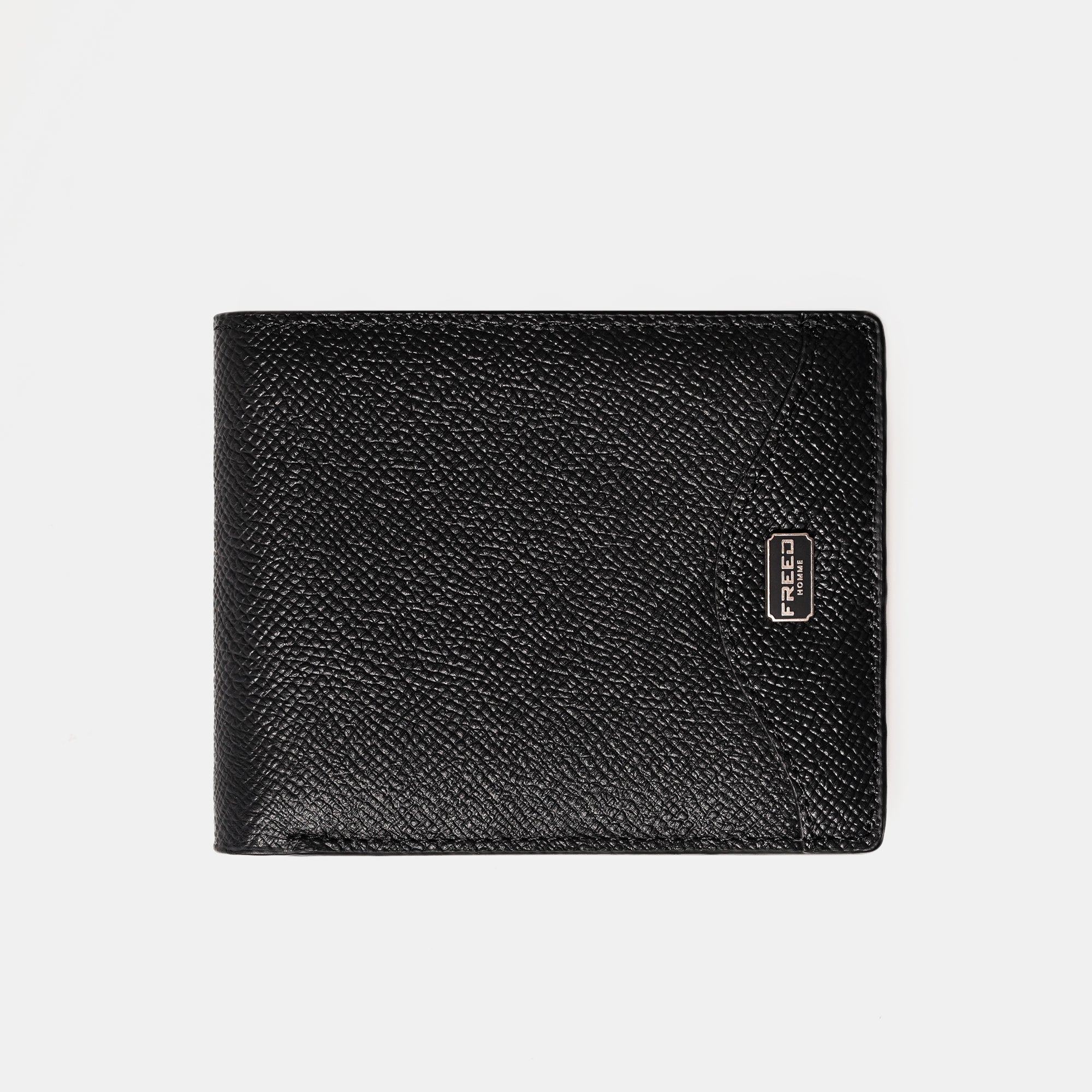 【FREED】經典 Epsom 粒面真皮短夾 - 黑色