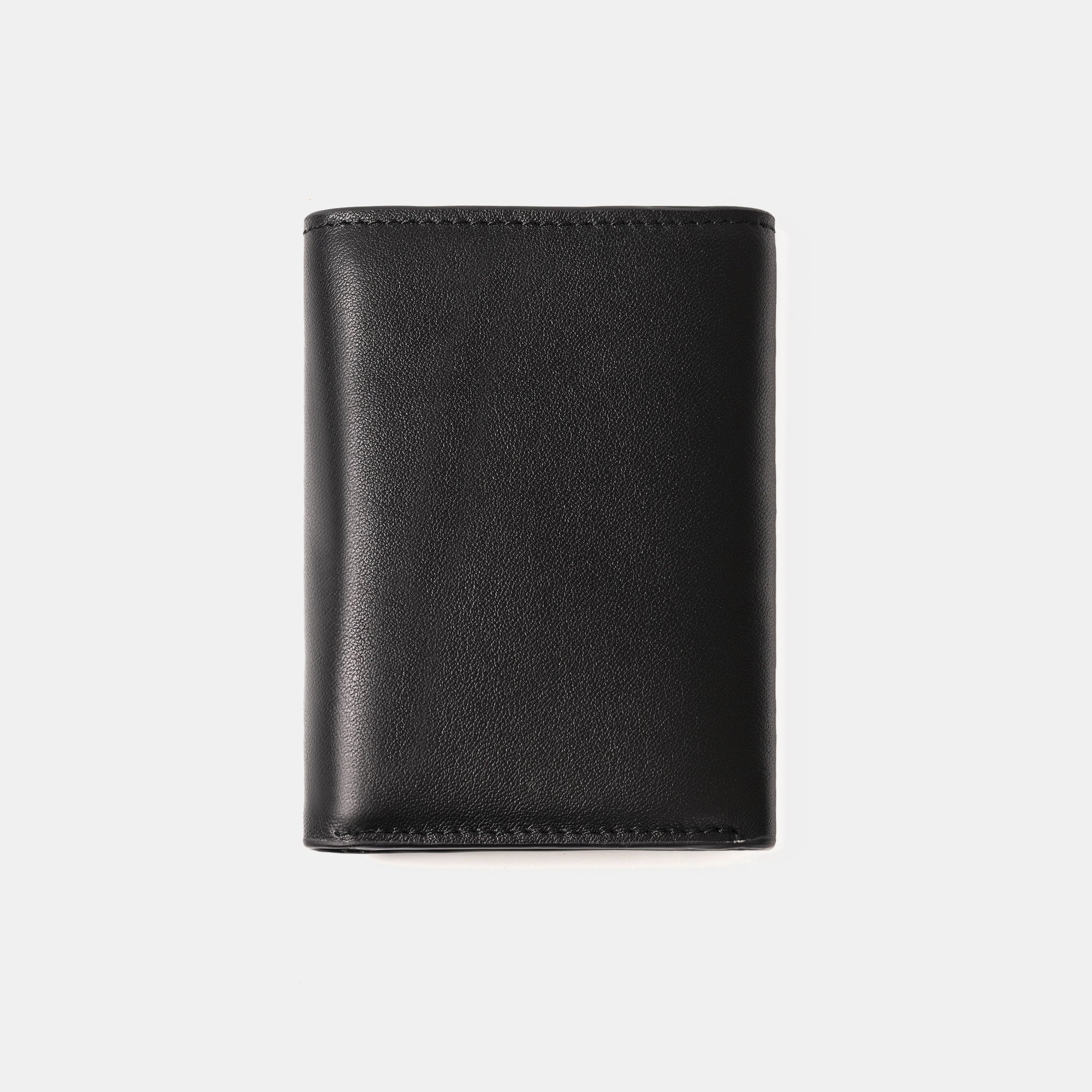 【FREED】紳士極潤頭層納帕(Nappa)真皮三折短夾 - 黑色