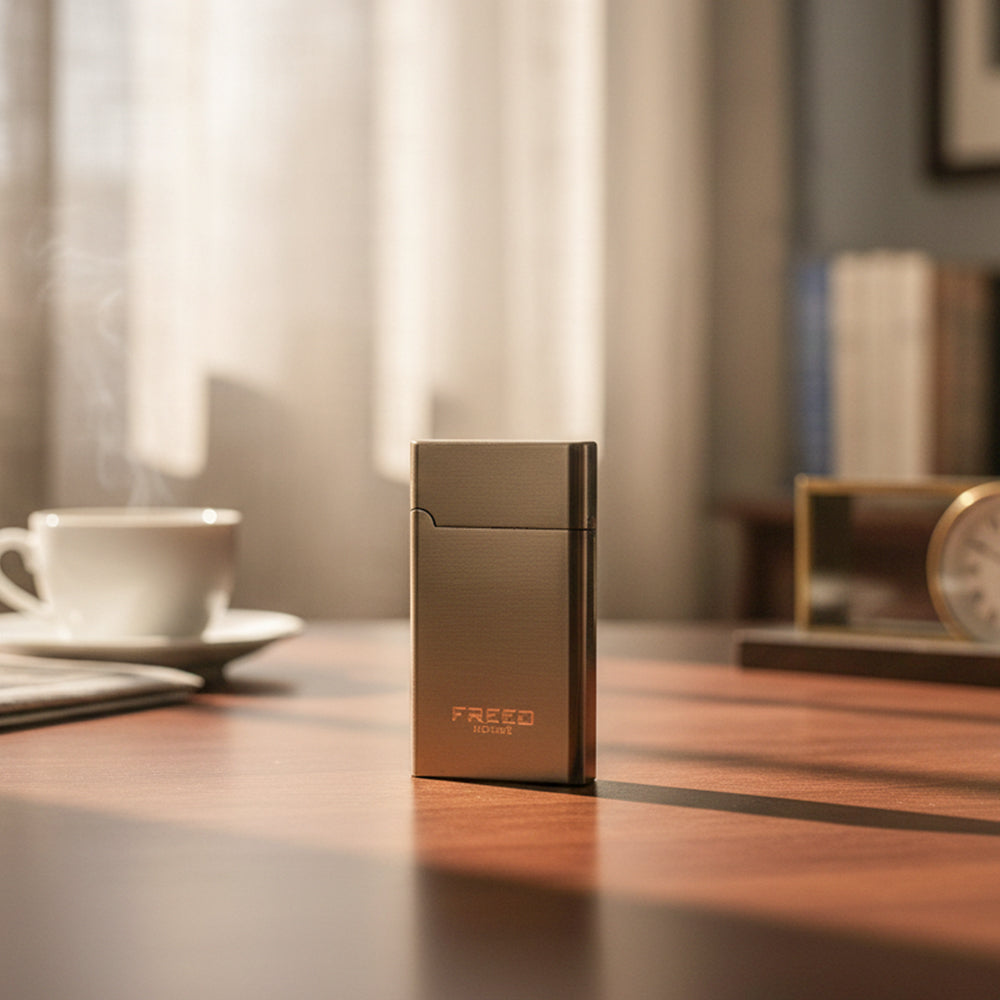 【FREED】金屬拉絲微光瓦斯打火機 - 曜黑