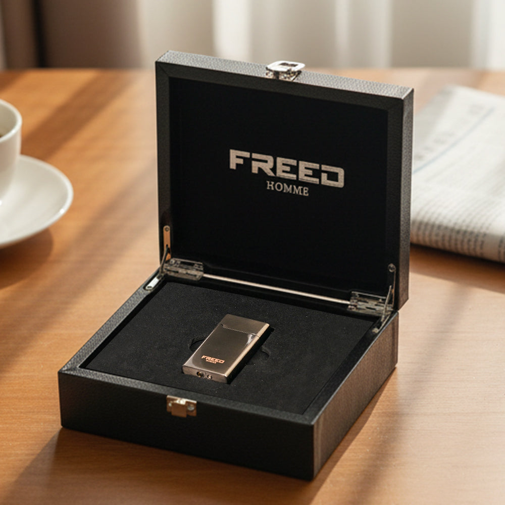 【FREED】金屬拉絲微光瓦斯打火機 - 曜黑