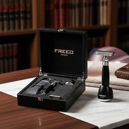 【FREED】尊爵四件組雙刃安全刮鬍刀禮盒 - 極致黑 細節展示