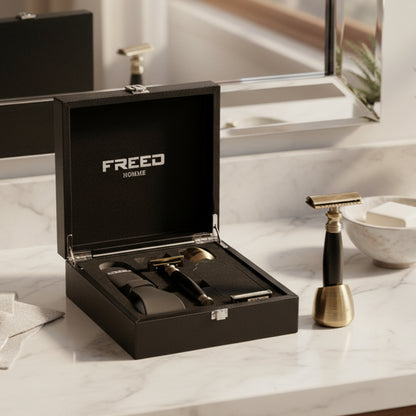 【FREED】古銅系列尊爵四件組雙刃式刮鬍刀禮盒 - 極致黑 商品展示圖5