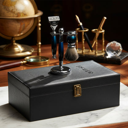 一週年限量紀念款 - 銀河藍_豪華典藏版四件組刮鬍刀禮盒