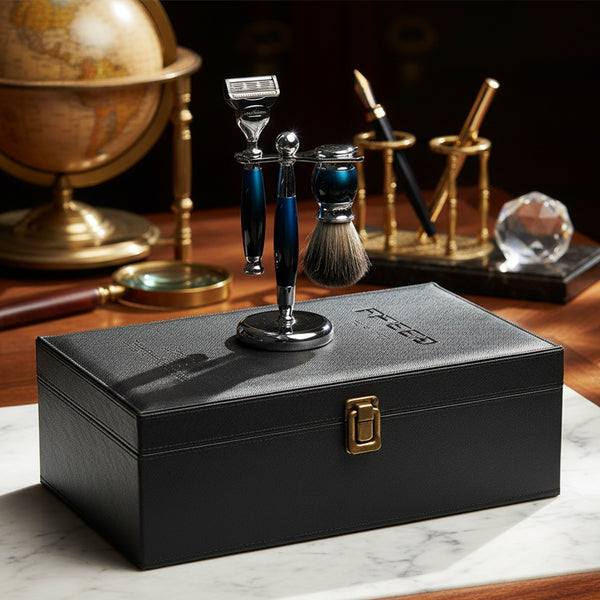 一週年限量紀念款 - 銀河藍_豪華典藏版四件組刮鬍刀禮盒