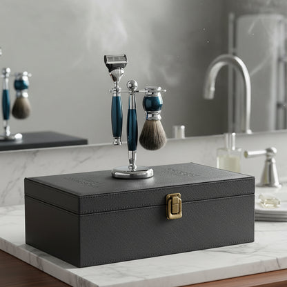 一週年限量紀念款 - 銀河藍_豪華典藏版四件組刮鬍刀禮盒