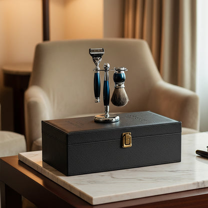 一週年限量紀念款 - 銀河藍_豪華典藏版四件組刮鬍刀禮盒