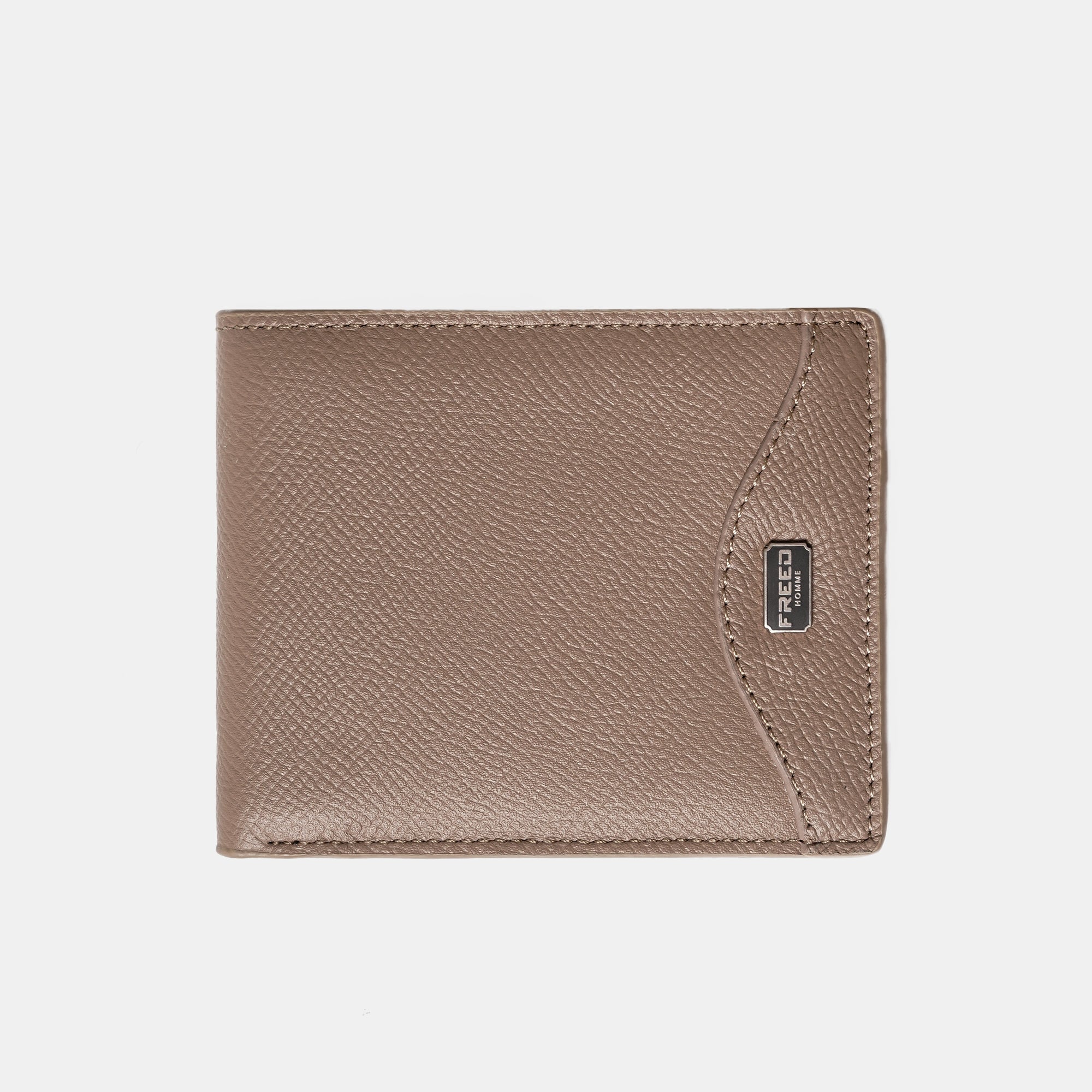 【FREED】經典 Epsom 粒面真皮短夾 - 沙丘棕