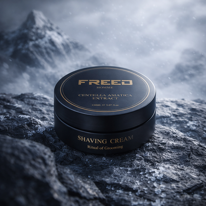 深灰色金屬盒，置於岩石上，遠景為雪山，FREED 客製化刻字