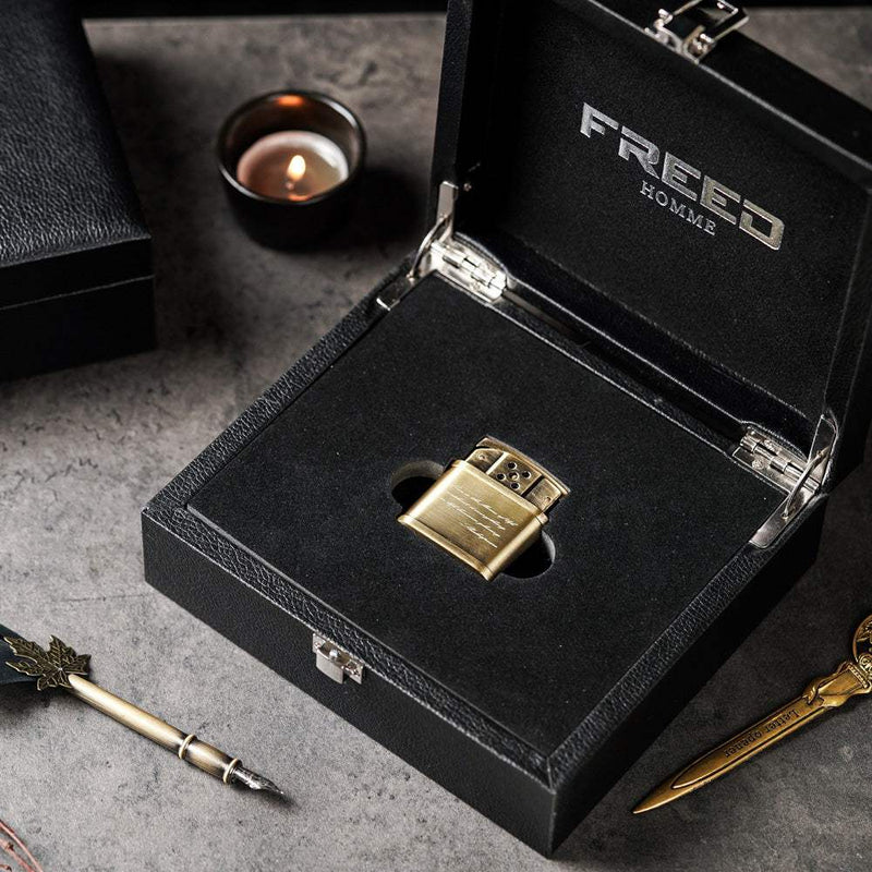 【FREED】復古拉絲黃銅煤油打火機 - FREED