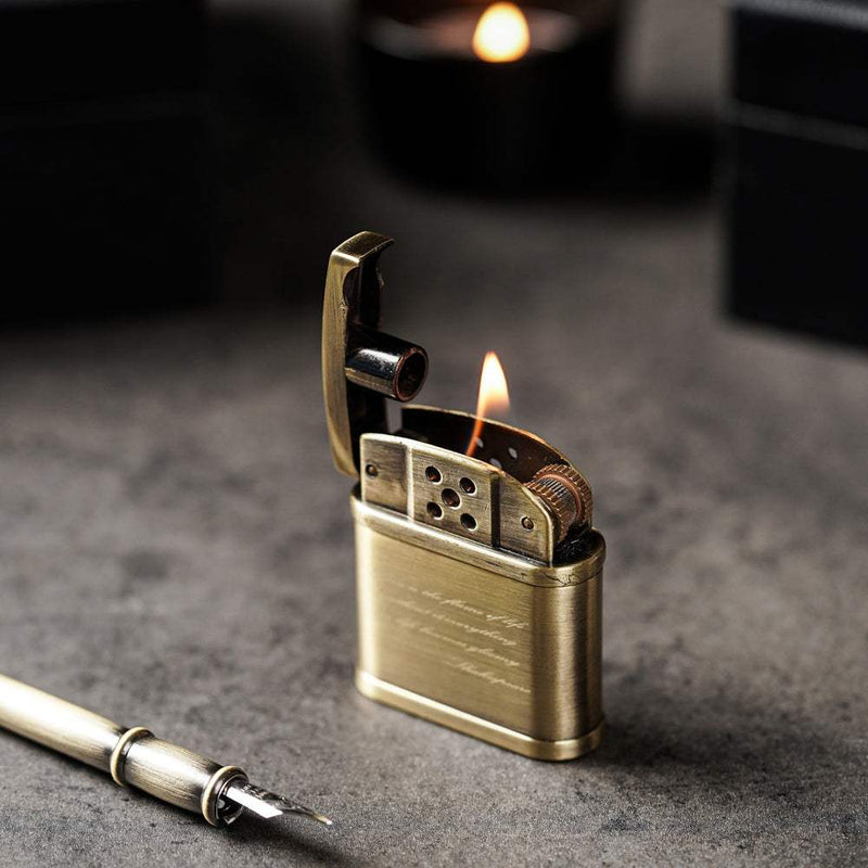 【FREED】復古拉絲黃銅煤油打火機 - FREED
