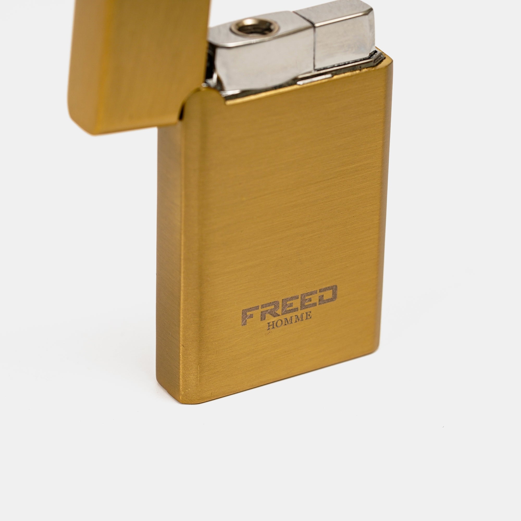 【FREED】金屬拉絲微光瓦斯打火機 - 古銅金