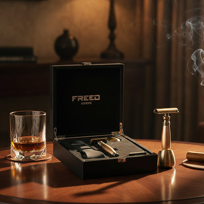 【FREED】古銅系列尊爵四件組雙刃式刮鬍刀禮盒 - 阿波羅 細節展示