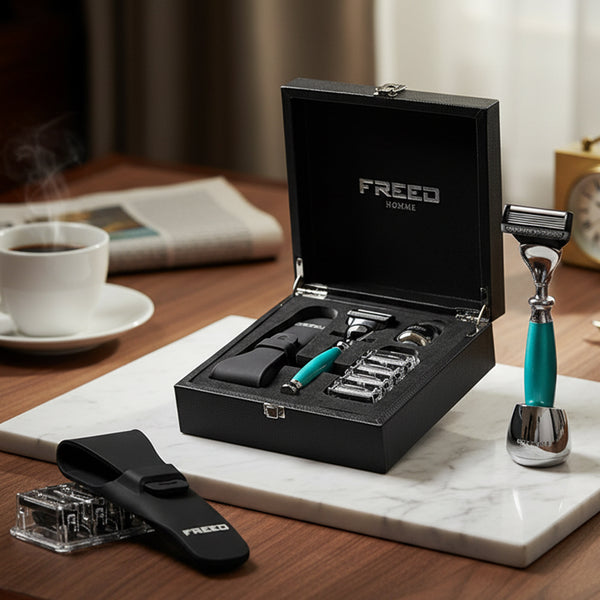 【兩週年特仕款】尊爵四件組刮鬍刀禮盒 - 湖水綠