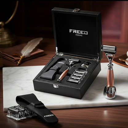 【兩週年特仕款】尊爵四件組刮鬍刀禮盒 - 玫瑰金