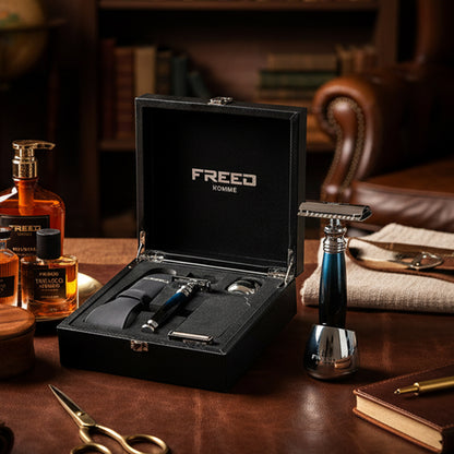【FREED】尊爵四件組雙刃刮鬍刀禮盒 - 銀河藍 商品情境展示