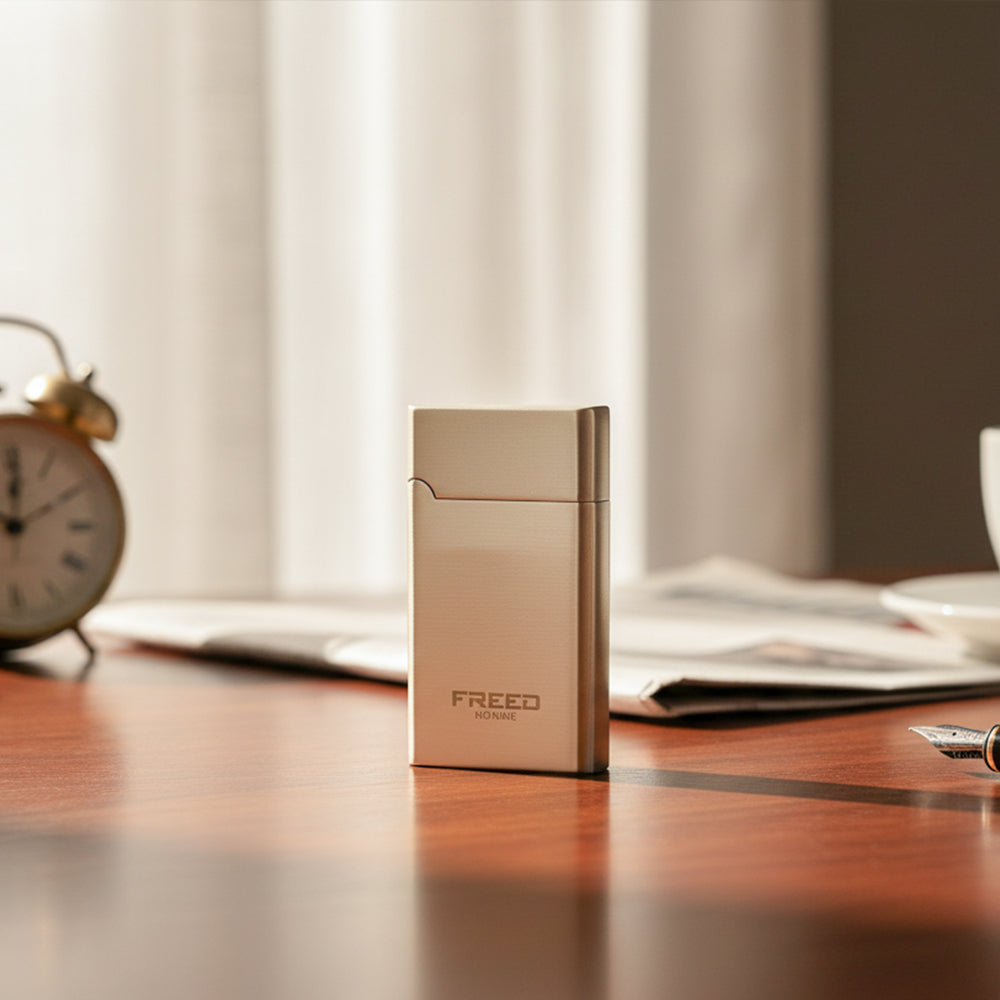 【FREED】金屬拉絲微光瓦斯打火機 - 霧面銀