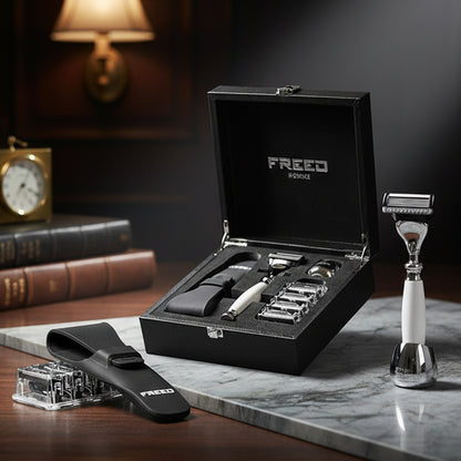 【兩週年特仕款】尊爵四件組刮鬍刀禮盒 - 珍珠白