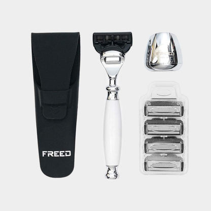 【兩週年特仕款】尊爵四件組刮鬍刀禮盒 - 珍珠白 - FREED