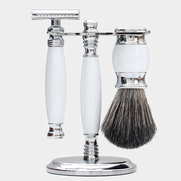 【兩週年特仕款】雙刃式刮鬍刀豪華禮盒四件組 - 珍珠白 - FREED