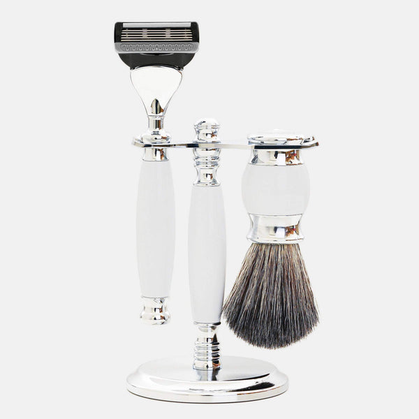 【兩週年特仕款】五刀式刮鬍刀豪華禮盒四件組 - 珍珠白 - FREED